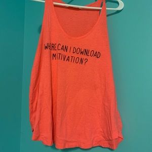 Coral “Where can I download motivation?” Tank top